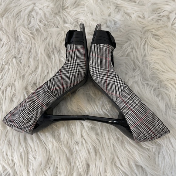 DELICIOUS PLAID PEEP TOE & BOW DECOR HEELS SIZE 8.5 - Picture 5 of 9